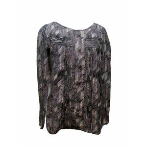 Gap Gray Pleated Cotton/Silk Blend Top XS